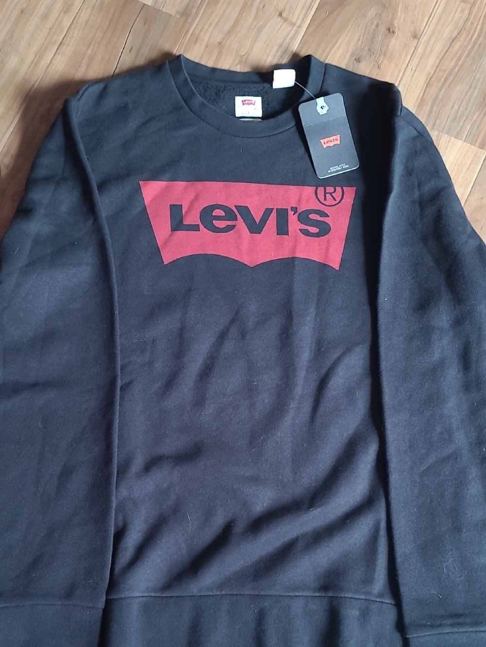 Levi's Black Sweatshirt with Red Logo Graphic